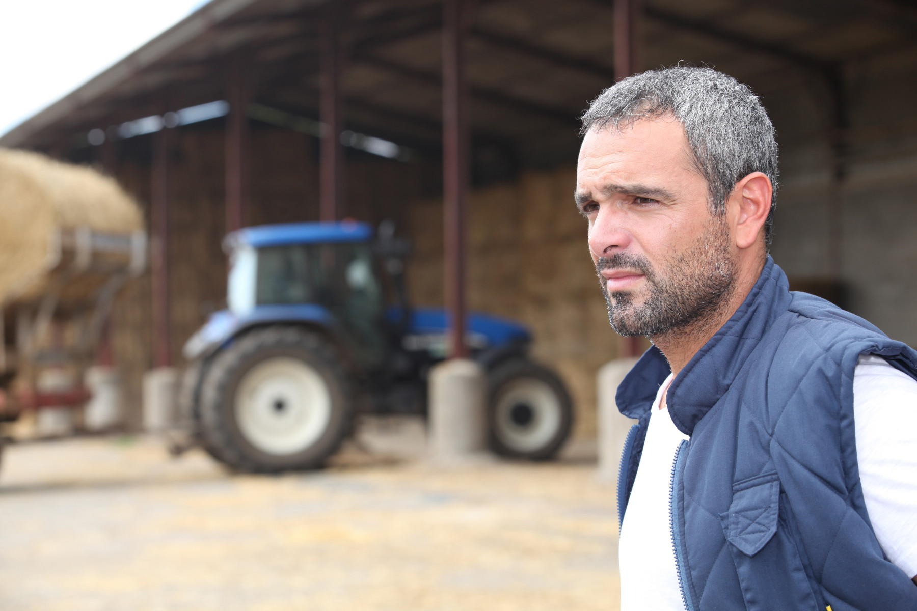 Stressed farmer