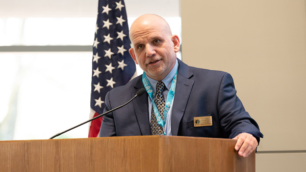 Joseph Trunzo speaks at Bryant Healthcare Summit.