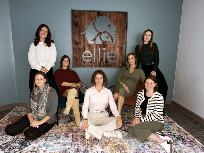 Ellie Mental Health staff includes seven members at the new Pewaukee clinic on Stone Ridge Drive. They are (standing from left) Caitlin Wheeler and Diane Heighway and (seated from left) Kristen Roberts, clinic manager Dawn Reese, Rebecca McNamee and clinic director Kelly L Kuehl and Meghan Ludowissi.