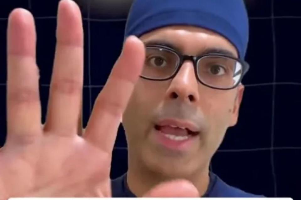 California gastroenterologist Saurabh Sethi is sharing five signs that your body needs more nutrition: brittle nails, eyelid twitching, clicking of the joints, premature graying of the hair and bruising easily. Saurabh Sethi / TikTok