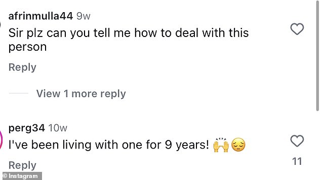 The clip racked up thousands of views and likes, with many asking the psychiatrist on how to deal with one in the comments