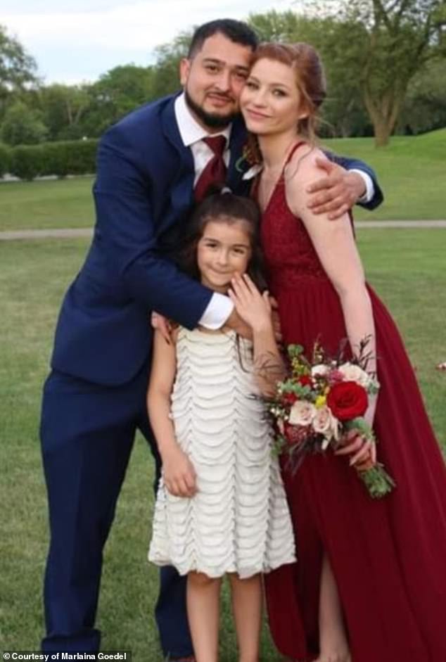 Her 'tipping point,' she told DailyMail.com, was when her daughter (pictured here with Ms Goedel and her partner) found her passed out on the floor in the middle of the night from a blood sugar crash