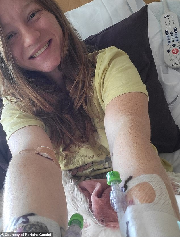 Marlaina Goedel (pictured here), 30, was just five years old when she was diagnosed with type 1 diabetes, causing her to constantly worry if she would wake up the next day. She has now been cured with an islet cell transplant