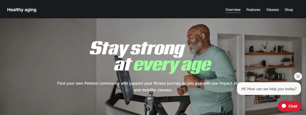 "Healthy Aging" page of "Find Your Power" tool.