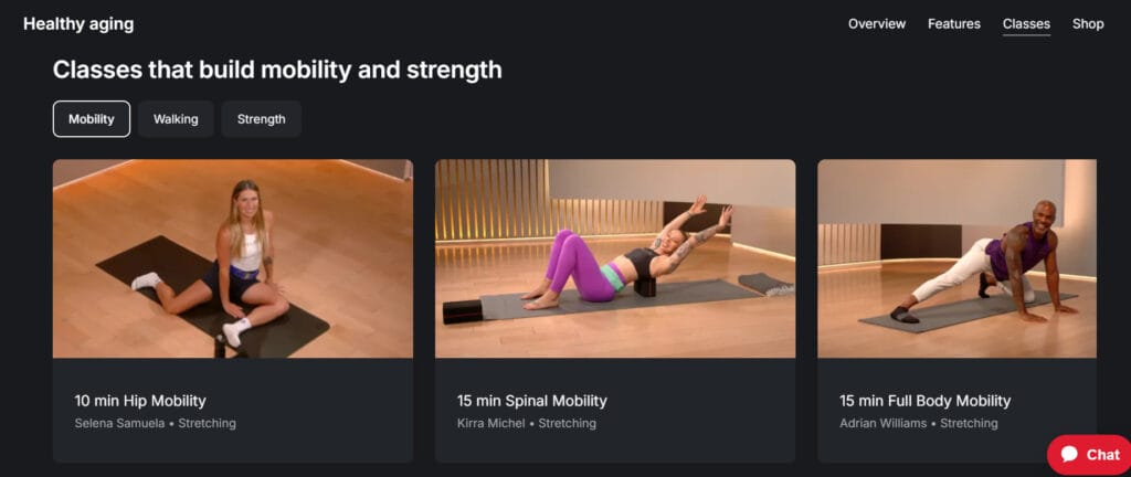 "Healthy Aging" page of "Find Your Power" tool.