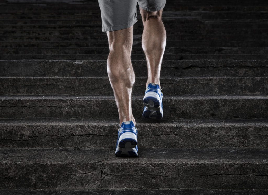runner going up stairs