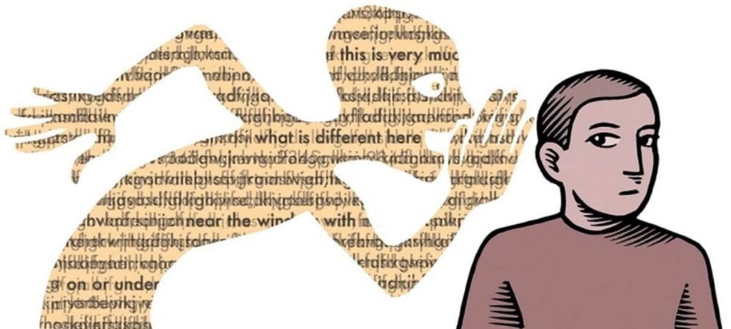 Illustration representing the unseen voices in one's head 