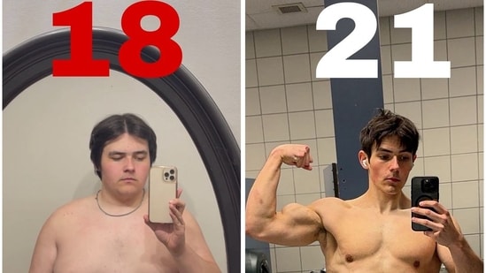 Justin O’Regan at age 18, and at 21-years-old, after his weight loss. (Pic courtesy: Instagram/ Justin O’Regan)