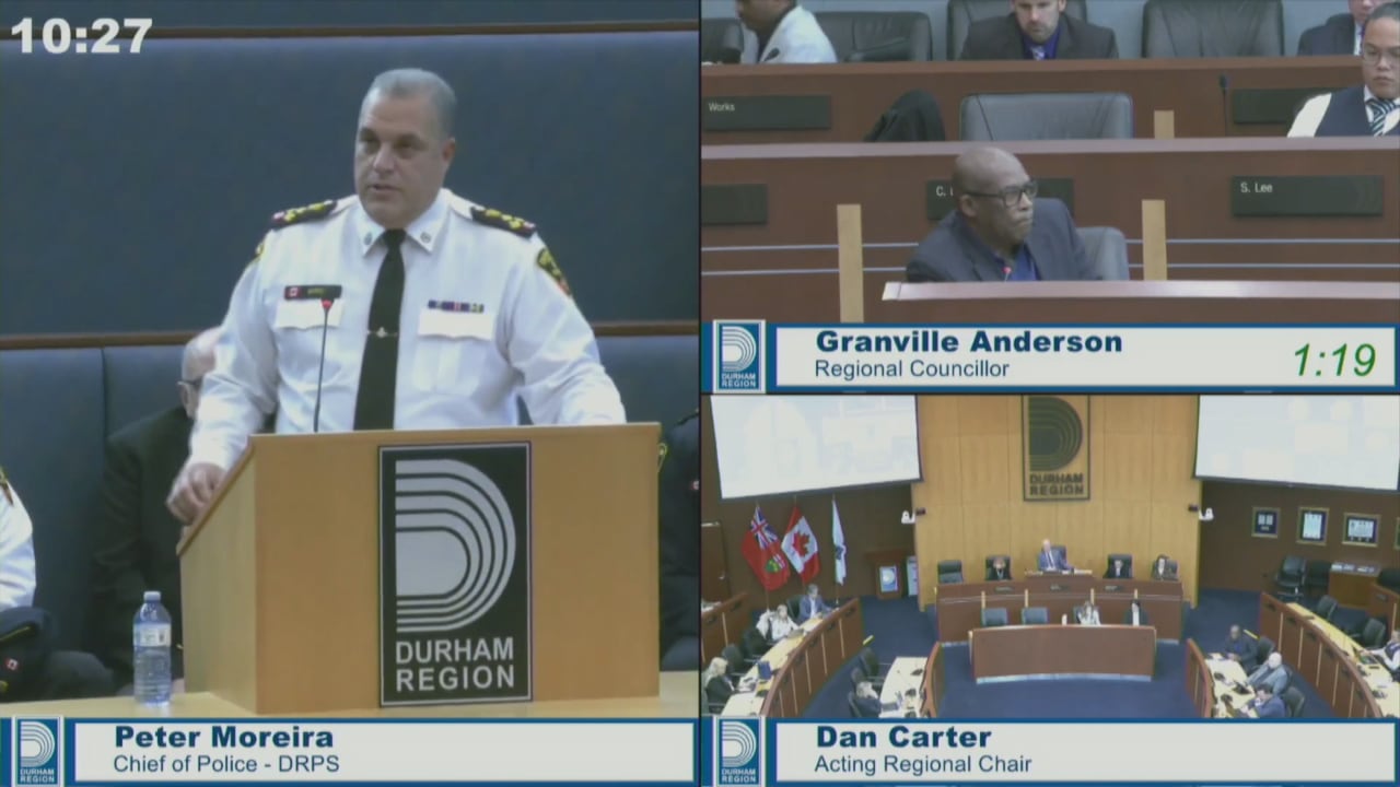 Screenshot from a council meeting