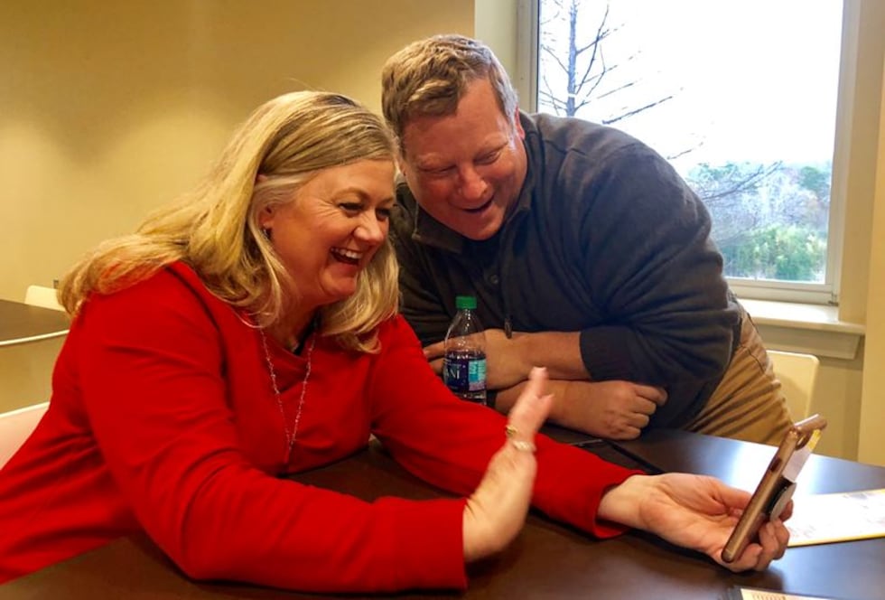 Kim and Jordy Henson seeing Gresa Sahatciu for the first time on Facetime.