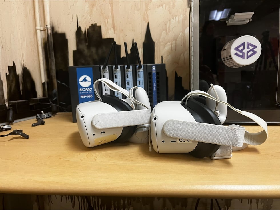 VR headsets used for the "Impact VR" program Dr. Nicholas Thomson developed.