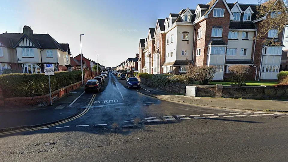 Residential street - Gloucester Avenue in Blackpool - taken from the Whitegate Drive junction on a clear day.