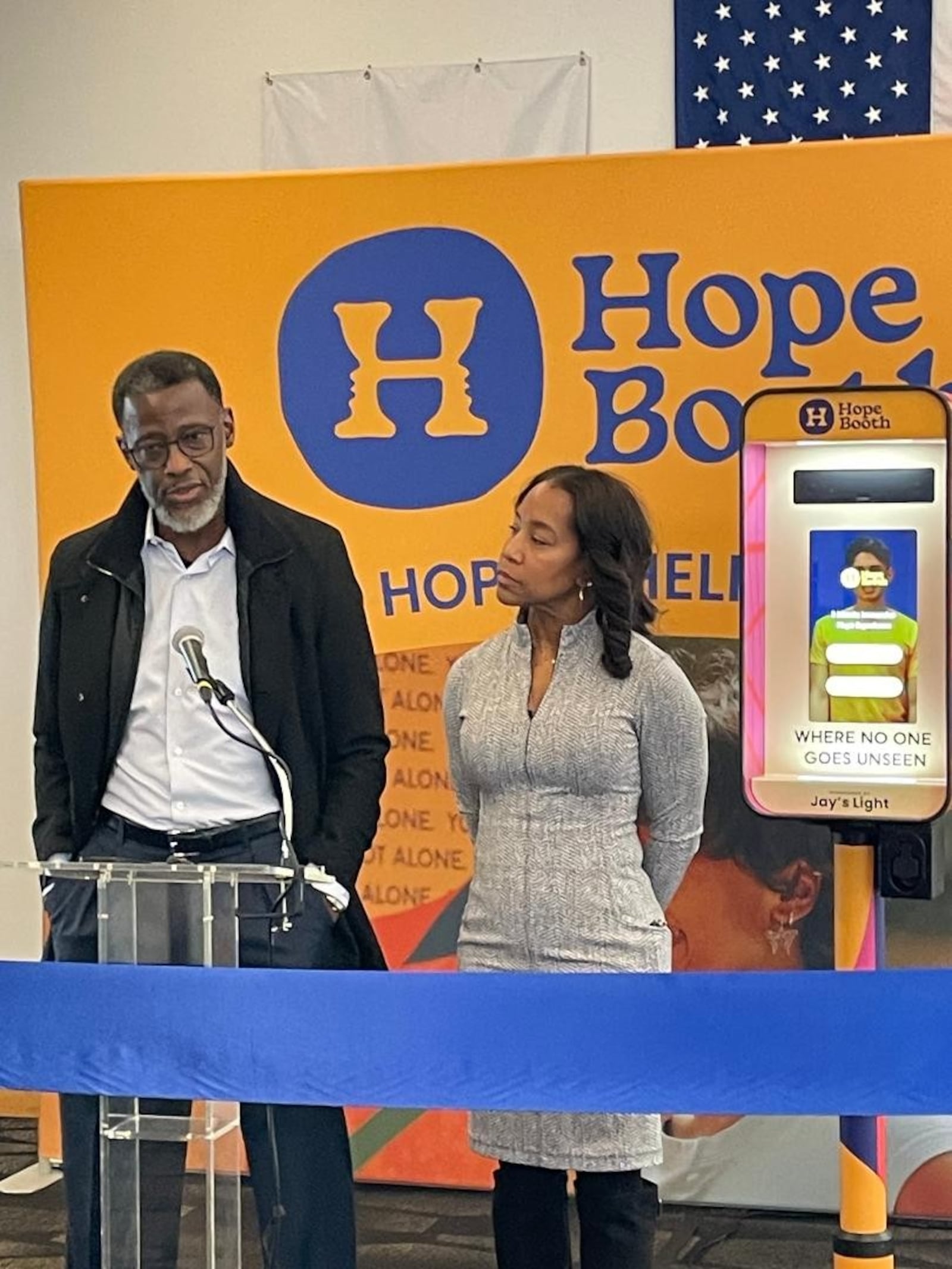 Anthony and Christina Grant attend the opening of The Hope Booth at Dayton Metro Library. Photo by Russell Florence Jr.