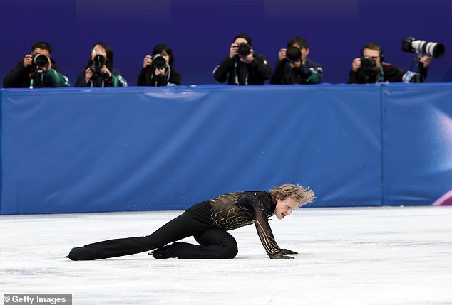 Malinin was a favorite to win the top prize in men's figure skating, but fell twice in his routine