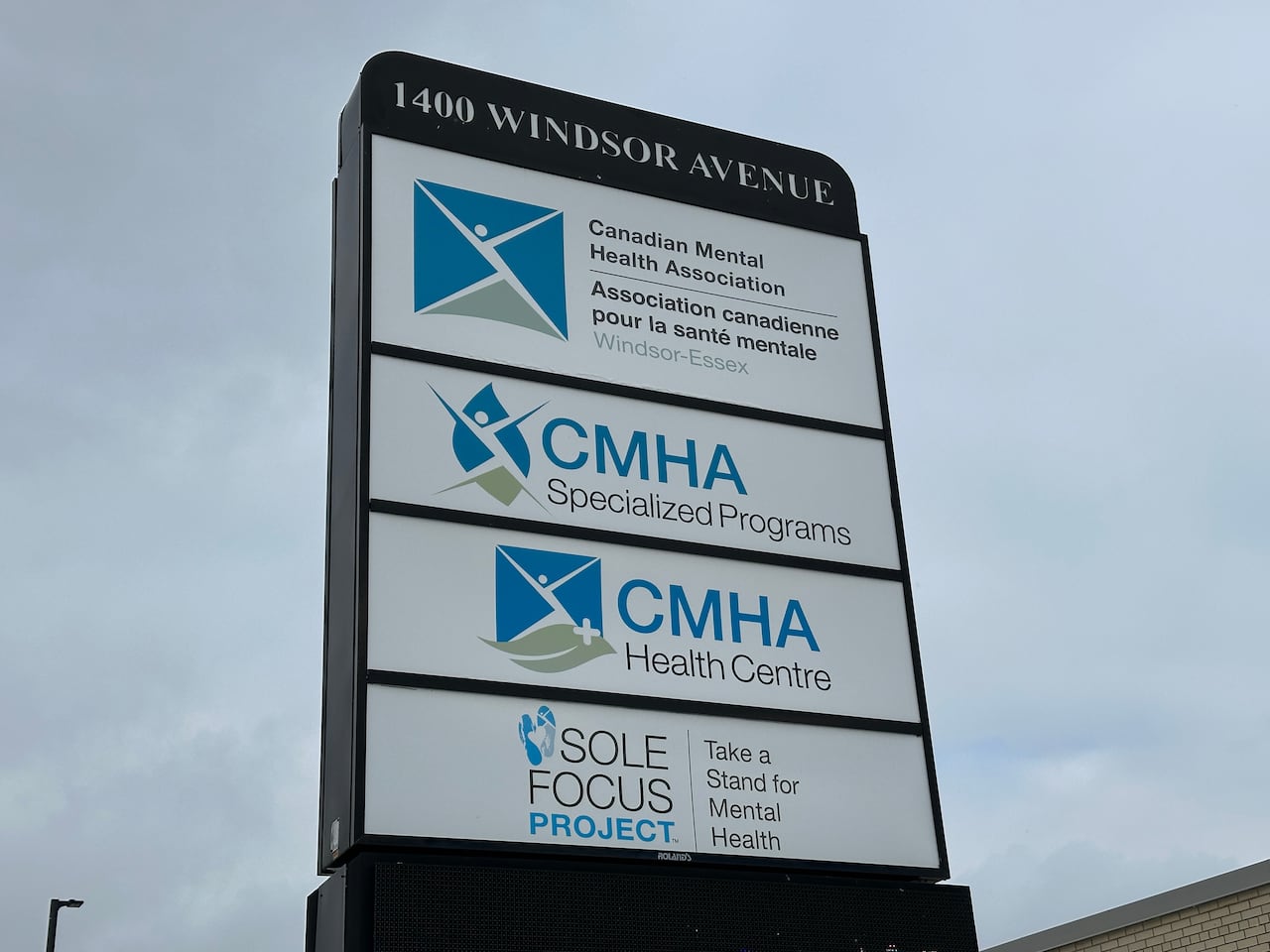 A sign for the Canadian Mental Health Association in Windsor-Essex.