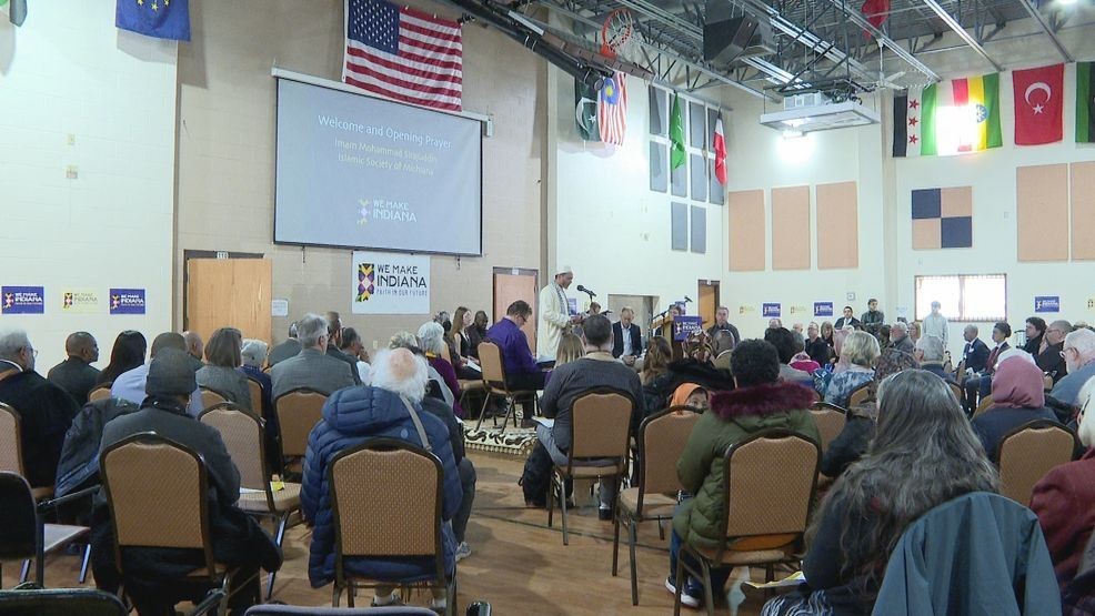 Nearly 450 people registered and attended, with many county and city elected officials also in attendance to address the ongoing mental health crisis the community is facing (WSBT Photo).{p}{/p}