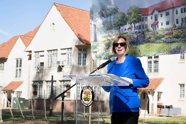 LA County Supervisor Janice Hahn speaks during a groundbreaking ceremony for a new mental healthcare village that will transform long-vacant buildings on the campus of the Metropolitan State Hospital in Norwalk on Friday, March 6, 2026. (Photo by Drew A. Kelley, Press-Telegram/SCNG)