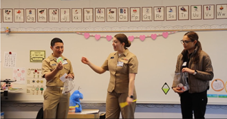 Link to Video: Dentists and hygienists from Naval Health Clinic Lemoore visited two elementary schools to teach children the importance of dental hygiene.