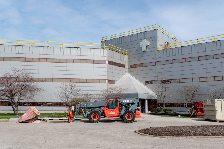 This building formerly owned by St. Vincent Charity Medical Center is slated to house a new behavioral health crisis center in Central. Credit: Michael Indriolo/Signal Cleveland/CatchLight Local