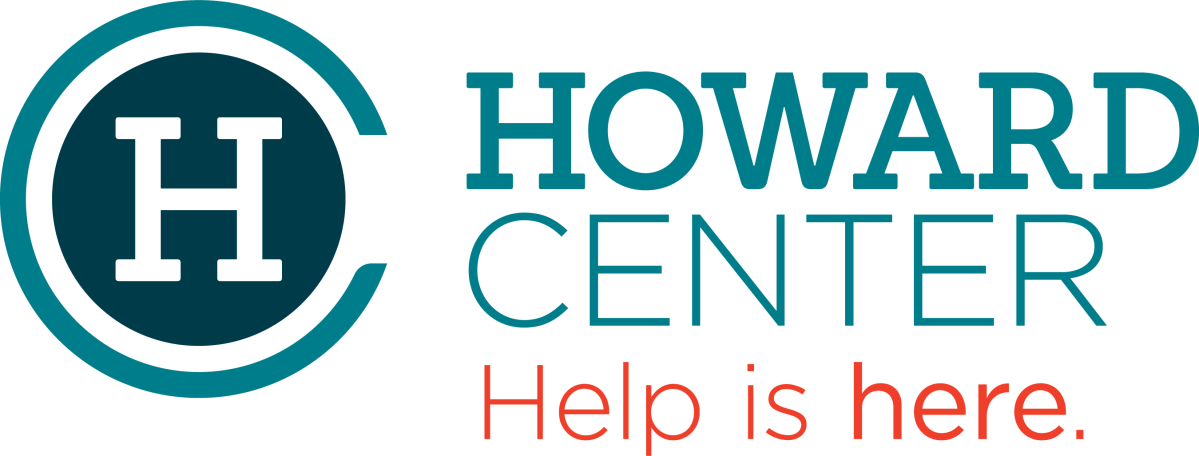 Howard Center logo with a large "H" in a circle on the left and the text "Howard Center Help is here." on the right.