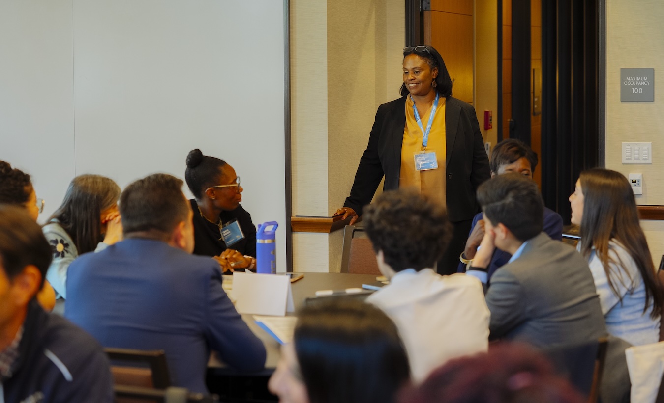 Hope Connects Us-Nicole Presley speaks with participant at the mental health event
