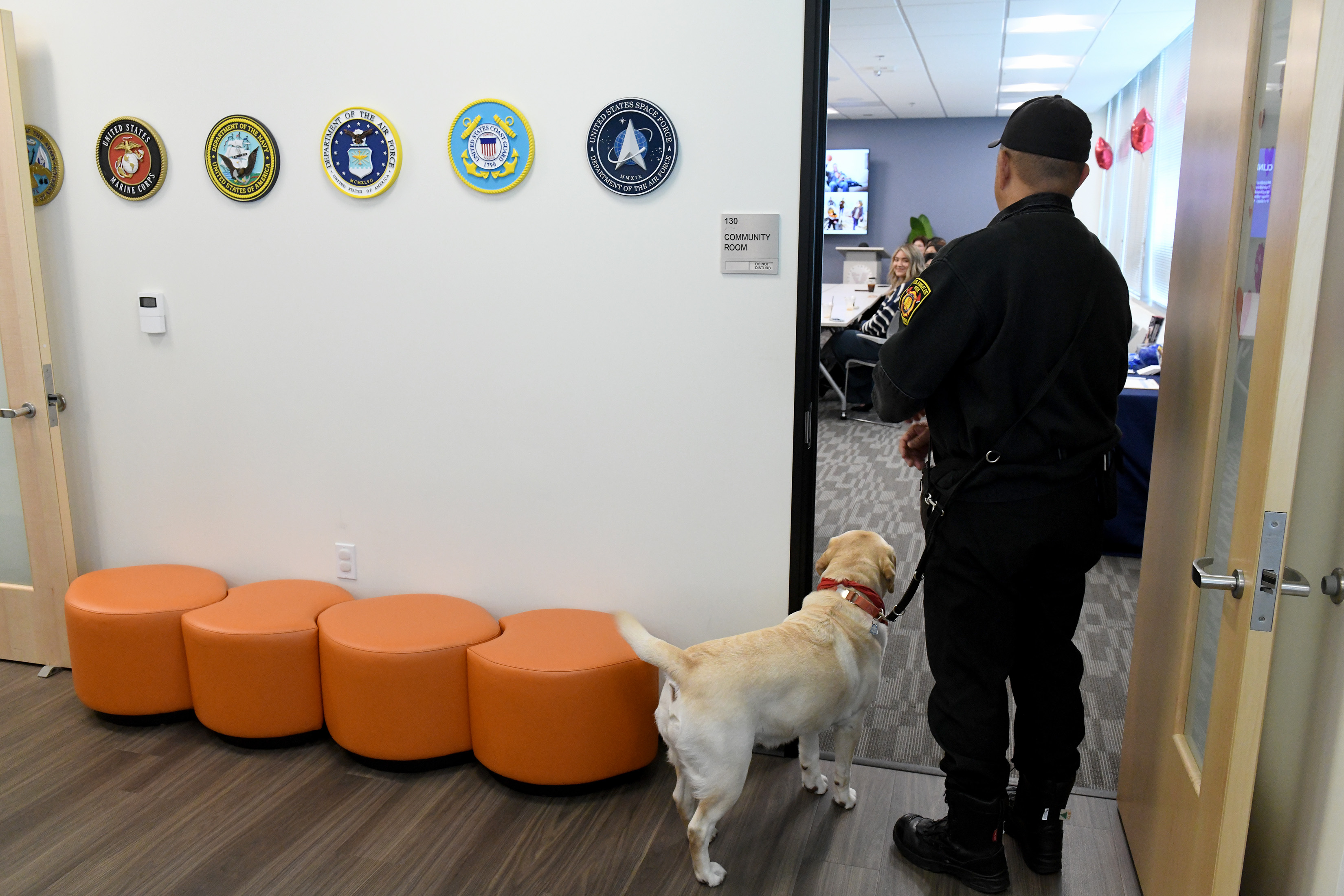 Robert Takeshita and Willow, members of the LAFD Peer Support...