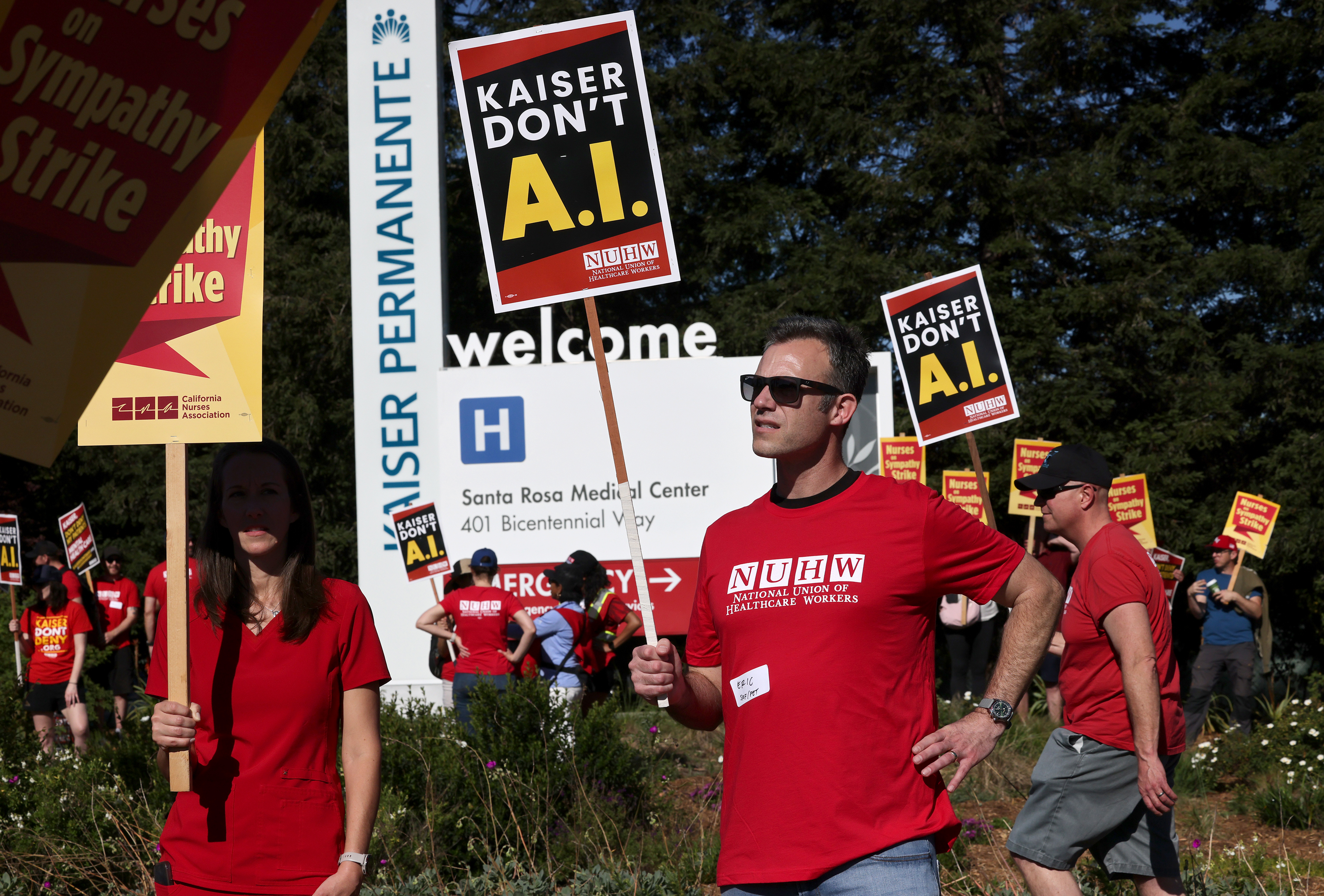 Dr. Eric Hanley, Kaiser Permanente phycologist, joins nurses and Stationary...