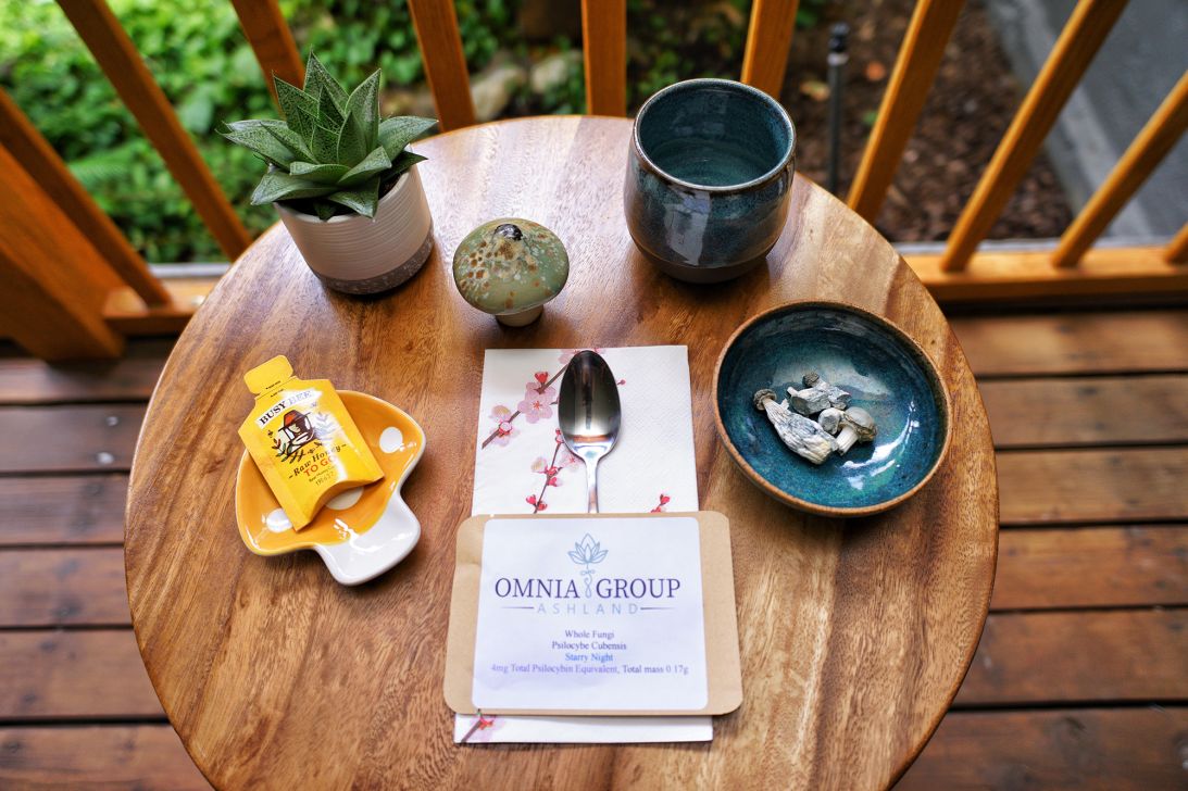 The powdered psilocybin product was prepared like a tea at Omnia Group Ashland.