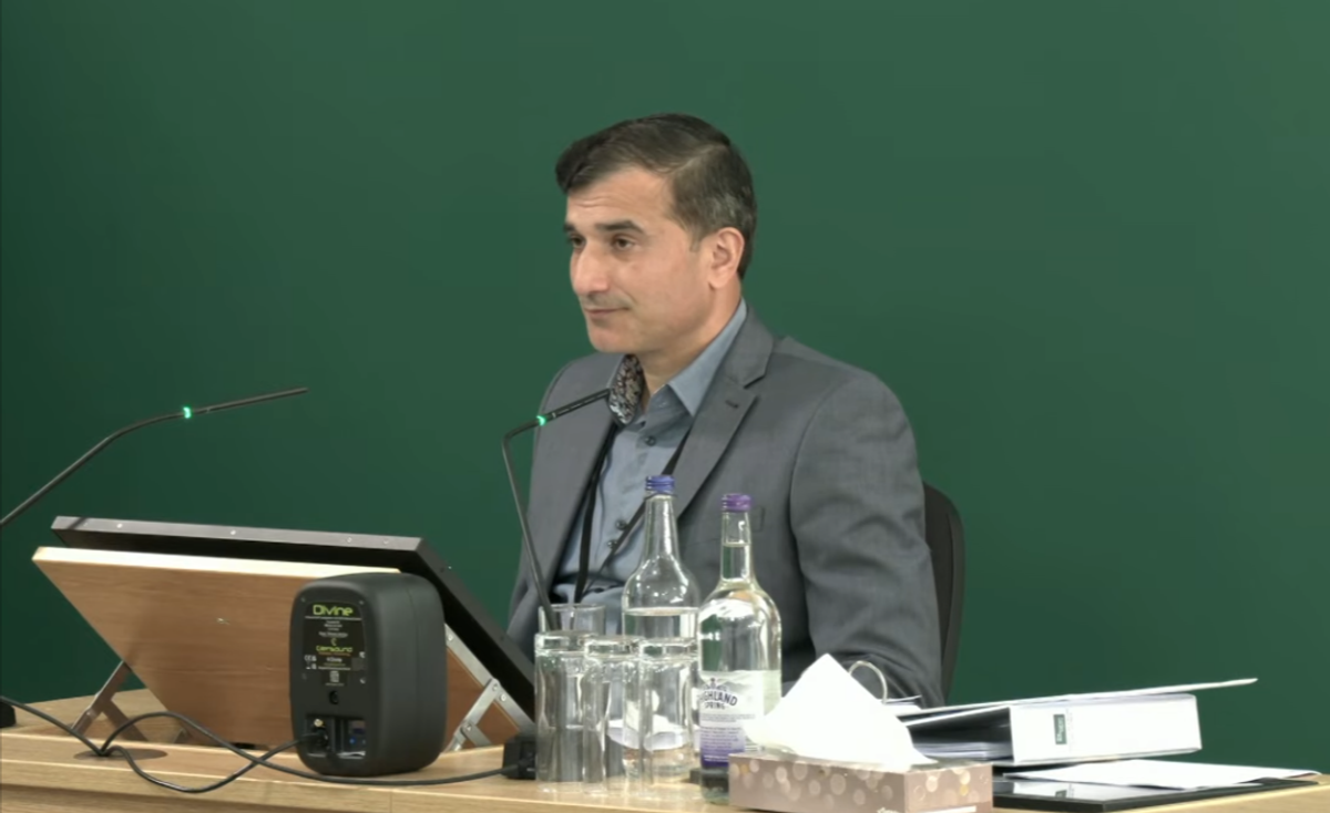Dr Khuram Malik giving evidence to the Nottingham Inquiry