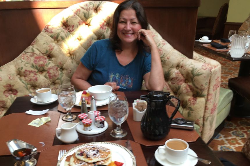 I didn't die. Here I am at breakfast the day after my birthday 