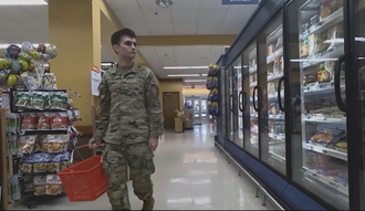 Link to Video: Military personnel grocery shopping