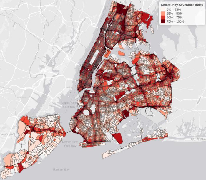 Community Severance Index map