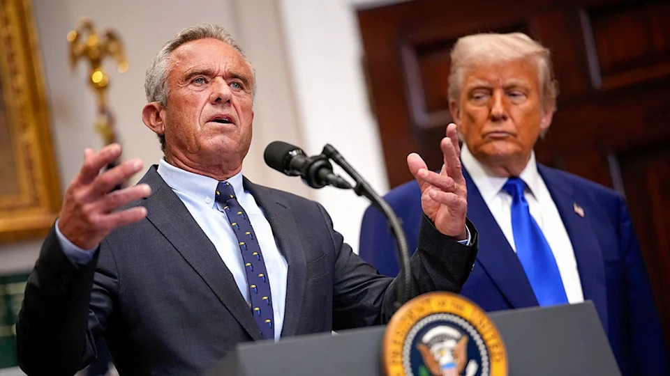U.S. Health and Human Services Secretary Robert F. Kennedy Jr. speaking with President Donald Trump in the White House Roosevelt Room