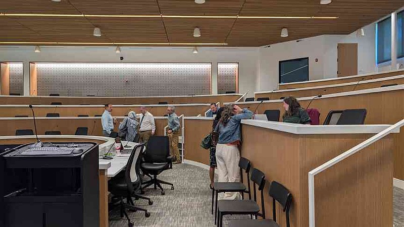 Ryan Pivoney/News Tribune  The Innovation Auditorium on the first floor of the  Roy Blunt Center for Healthcare Integration & Innovation is set up like a classroom to host informative sessions for health care professionals.