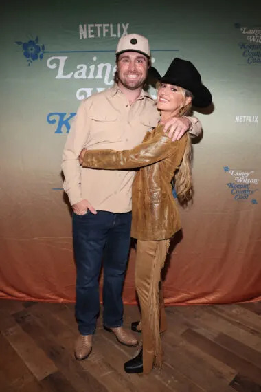 Devlin "Duck" Hodges and Lainey Wilson attend the Lainey Wilson: Keepin' Country Cool Nashville Special Screening on April 15, 2026 in Nashville, Tennessee