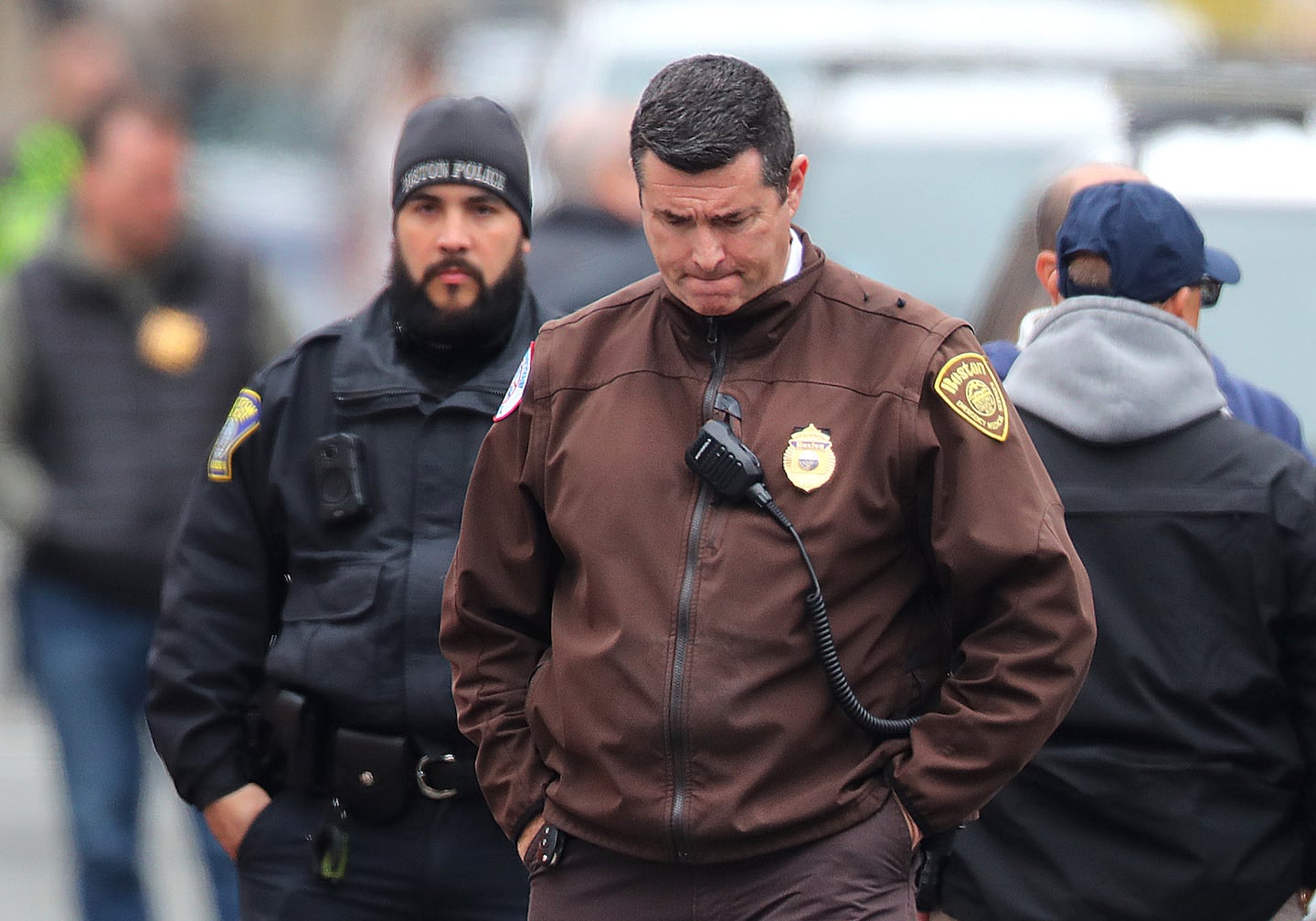 A Boston Emergency Medical Services worker and Boston police were at the scene on Hemenway St.  