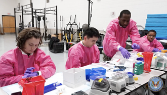 Link to Video: pecialized team from Naval Research Laboratory, Biological Defense Research and Development, and Forward-Deployed Preventive Medicine Unit