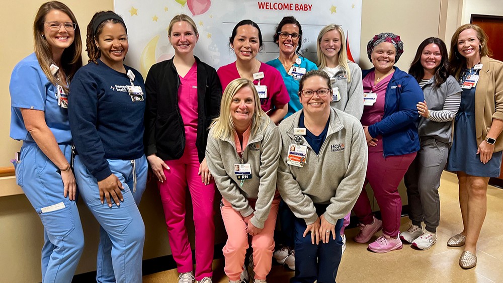 HCA Healthcare colleagues at Memorial Health Meadows Hospital smiling for a picture