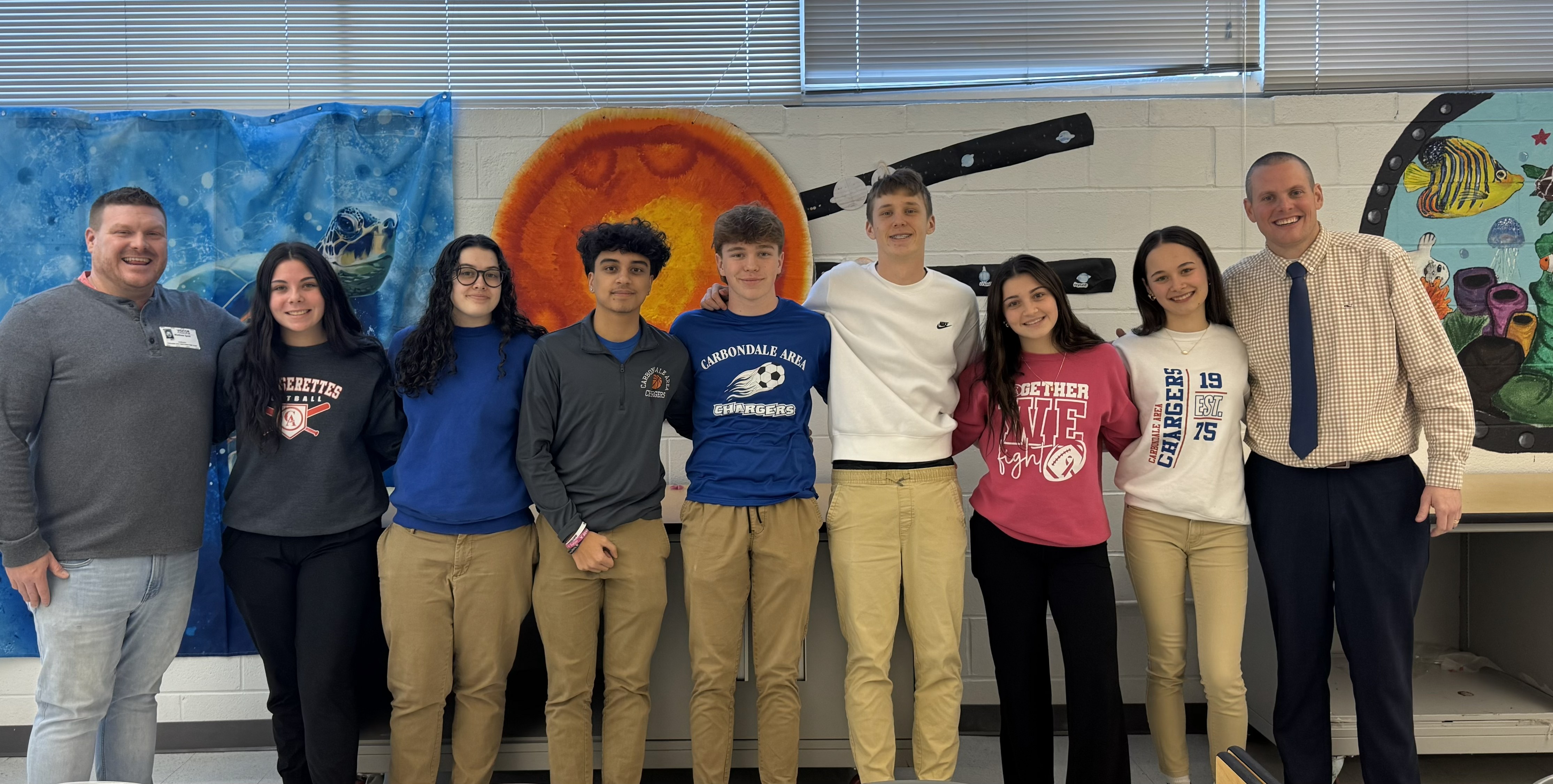 From left: Dr. Matthew Spott, guest speaker; Abigail Carachilo, Ava...