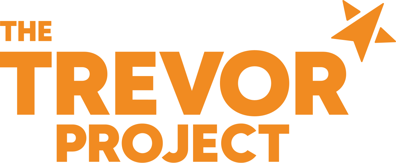 The Trevor Project logo in orange.