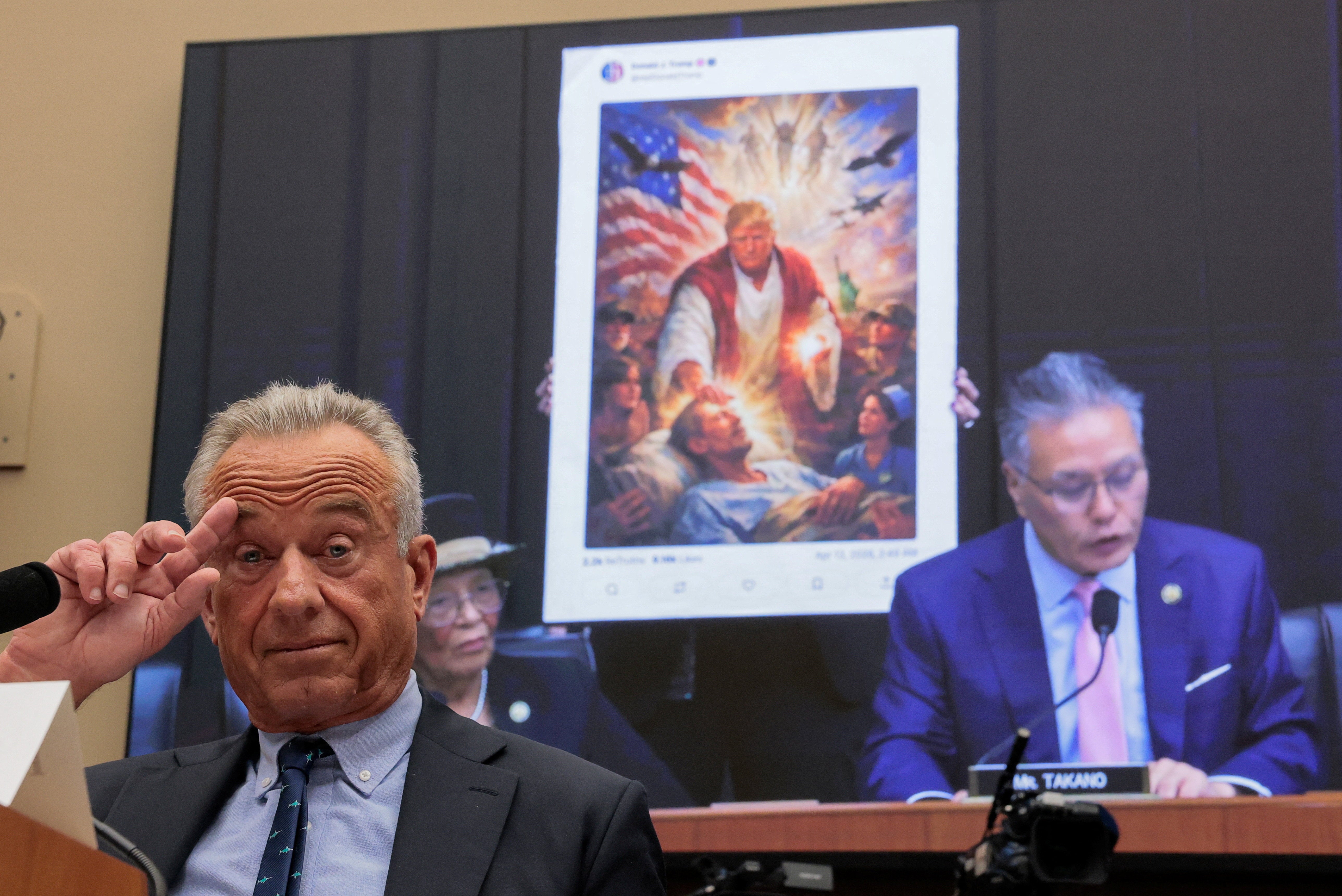 Health Secretary Robert F Kennedy Jr rejected concerns about President Donald Trump’s mental state during his testimony to House members who questioned why the president posted an AI-generated image of himself as a Christ-like figure