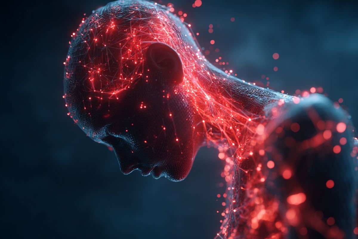 This shows the outline of a digital person.