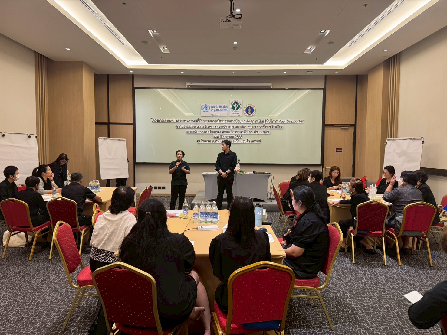 People with lived experience participate in a workshop hosted by WHO, Srithanya Hospital, Department of Mental Health and Ratchasuda Institute, Mahidol University