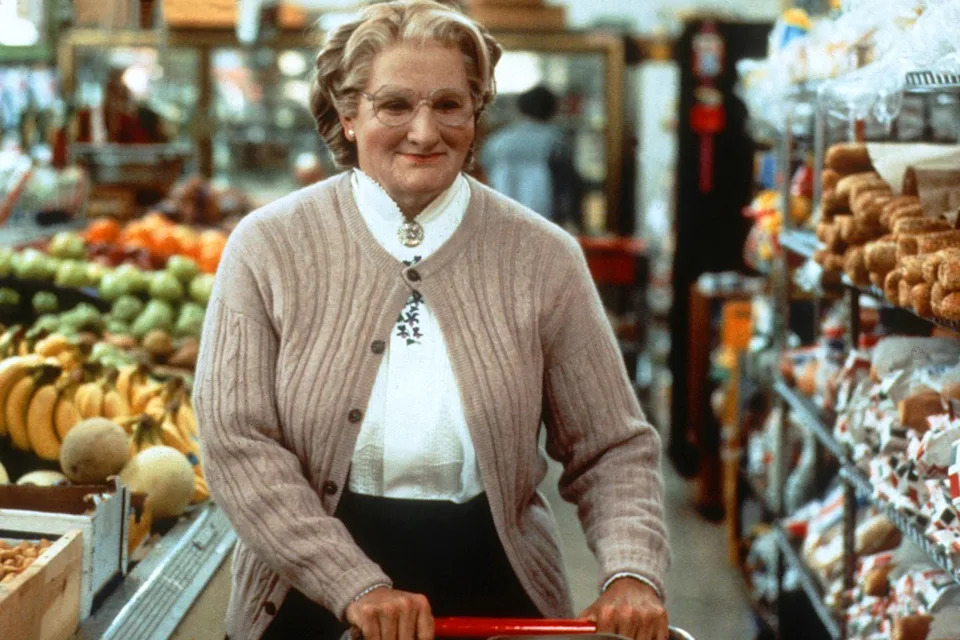 Robin Williams in 'Mrs. Doubtfire' (1993)Credit: 20th Century Fox/Blue Wolf/Kobal/Shutterstock