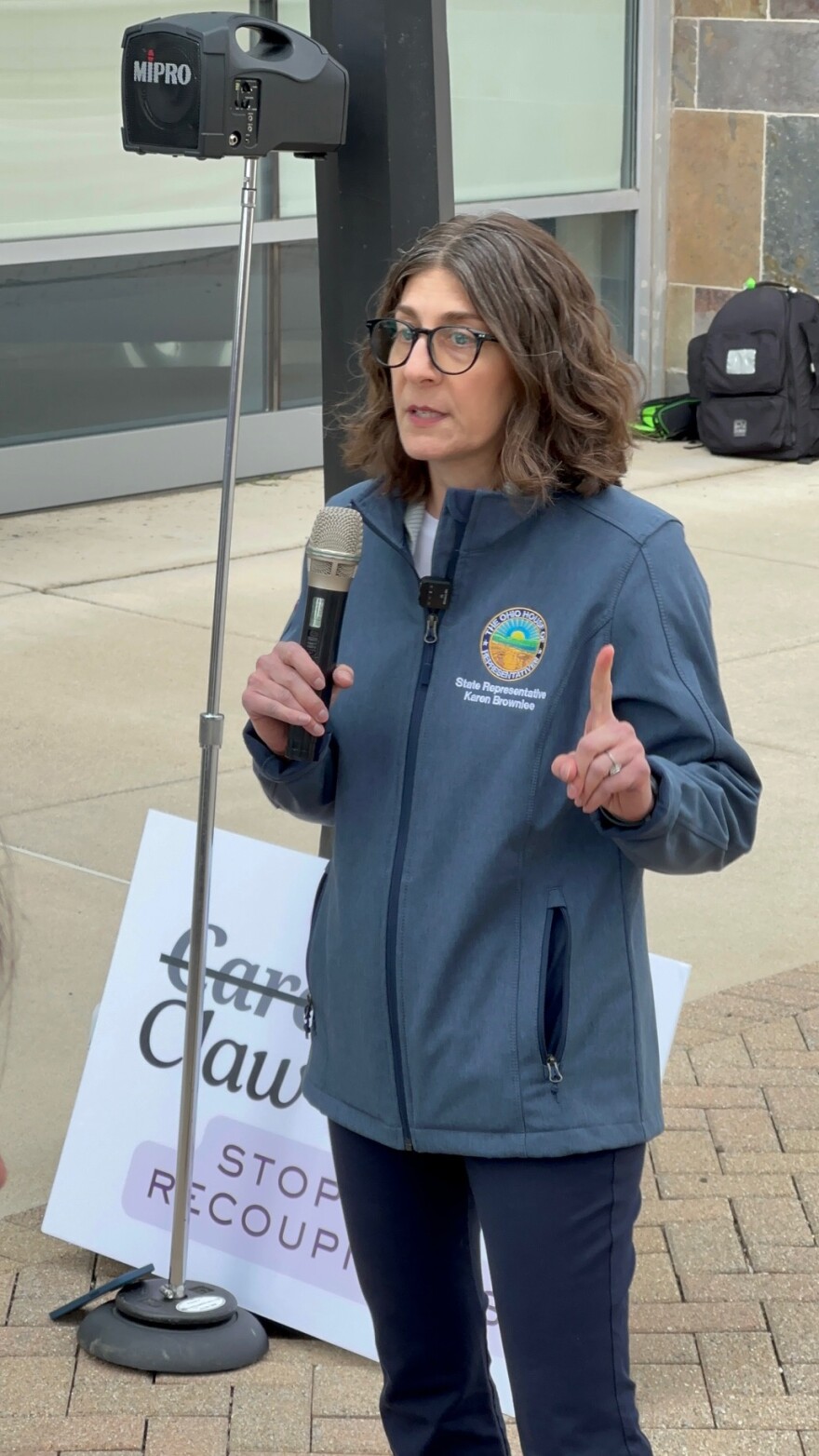 State Rep. Karen Brownlee (D-Symmes Twp), a licensed independent social worker, spoke at the protest in favor of Senate Bill 162 and House Bill 780.