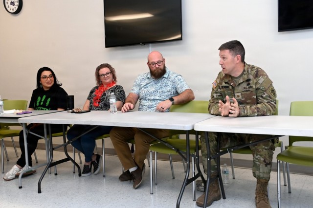 U.S. Army Yuma Proving Ground Chaplain Byron Denman (right) participated in a ‘Stop the Stigma’ mental health panel discussion with other community members at Yuma’s Vista High School on May 18, 2026. “Stigma is a super important topic...