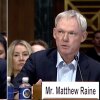 Megan Garcia and Matthew Raine are shown testifying on Sept. 16, 2025. They are sitting behind microphones and name placards in a hearing room.
