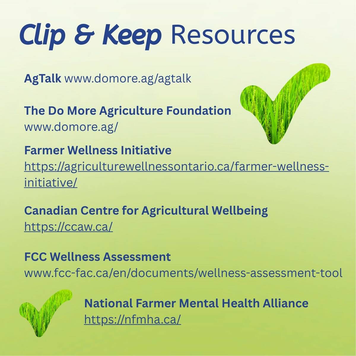 Clip and keep mental health resources graphic.