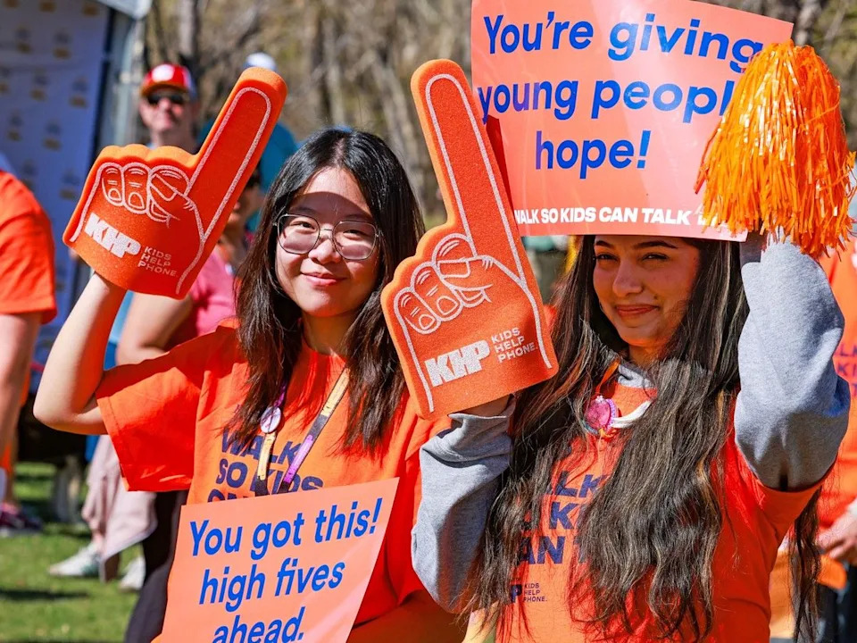  Volunteers cheer on participants at the start of the BMO Walk So Kids Can Talk at Peace Park in Calgary on Sunday May 3, 2026.