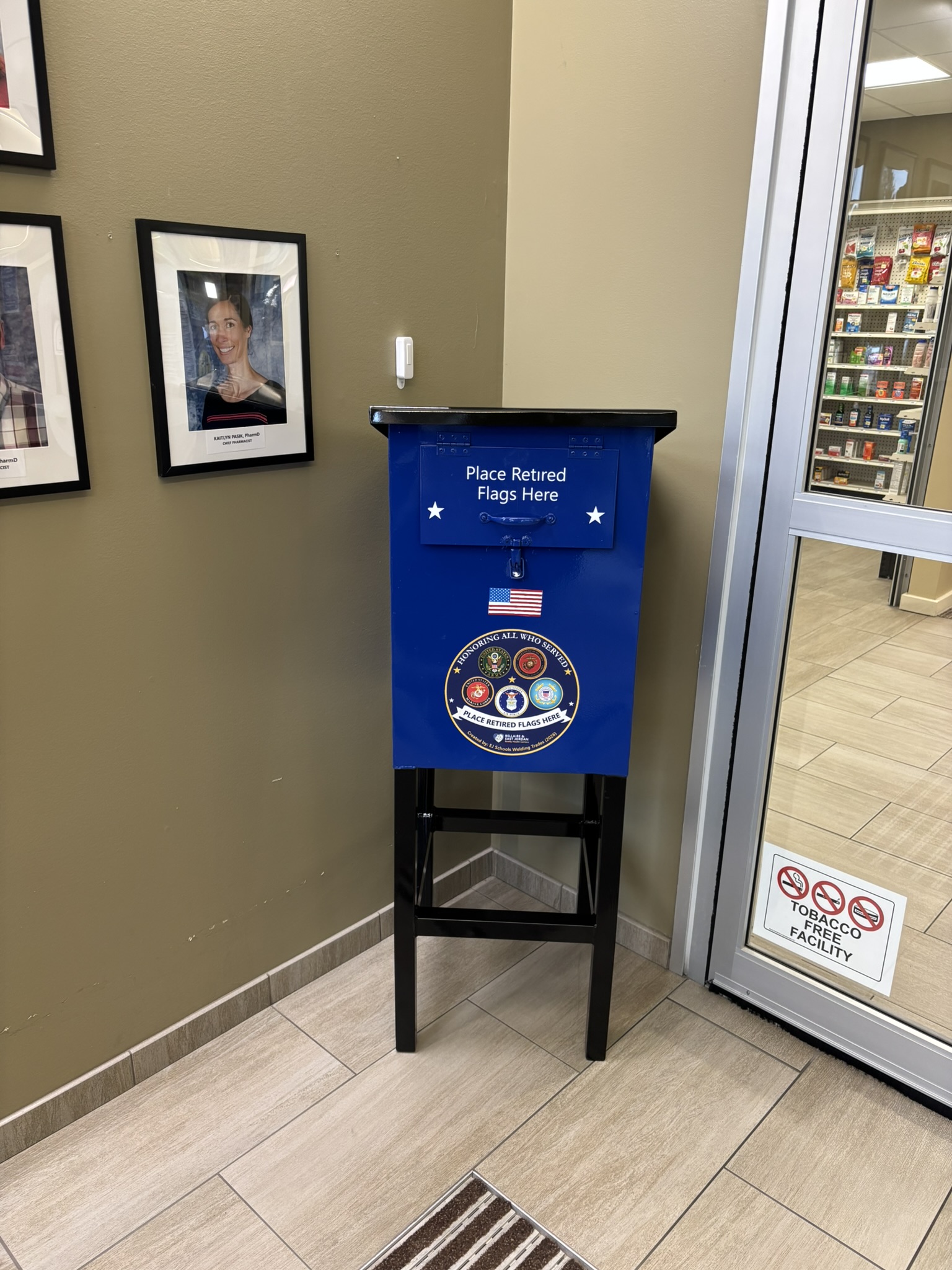 Flag box in Bellaire center.